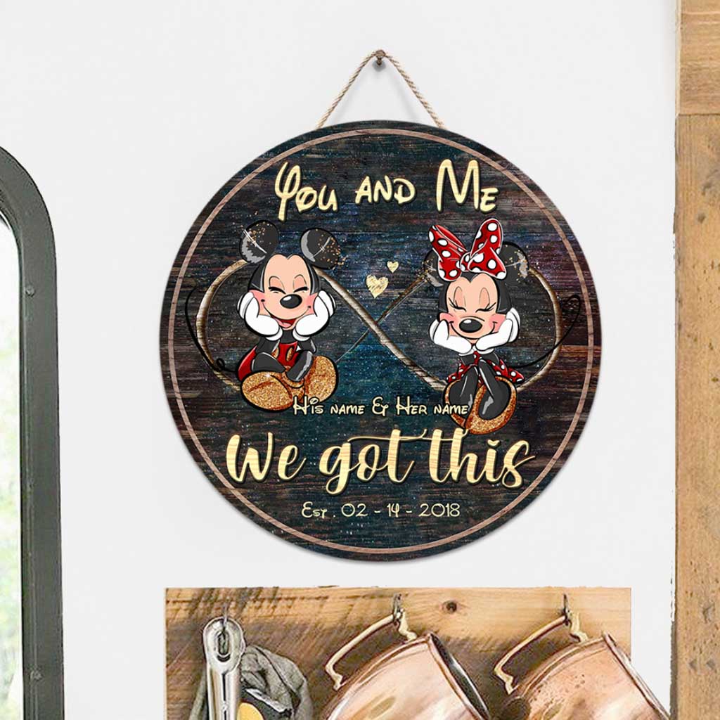 Personalized Couple Round Wood Sign Custom Name Gift for Anniversary Round Wood Sign GradoCreations