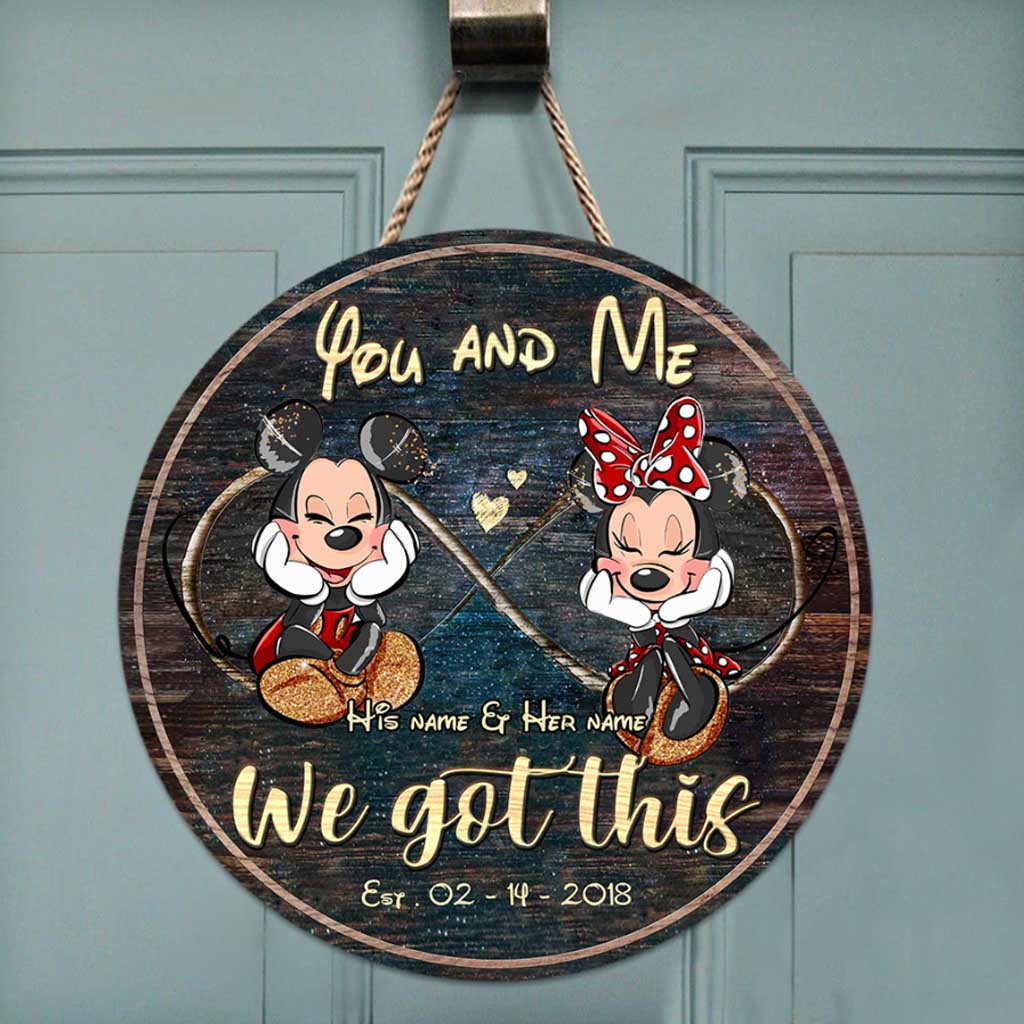 Personalized Couple Round Wood Sign Custom Name Gift for Anniversary Round Wood Sign GradoCreations