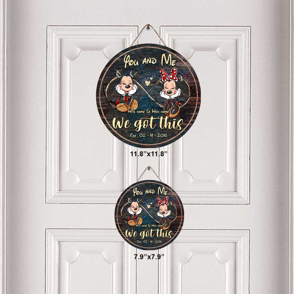 Personalized Couple Round Wood Sign Custom Name Gift for Anniversary Round Wood Sign GradoCreations