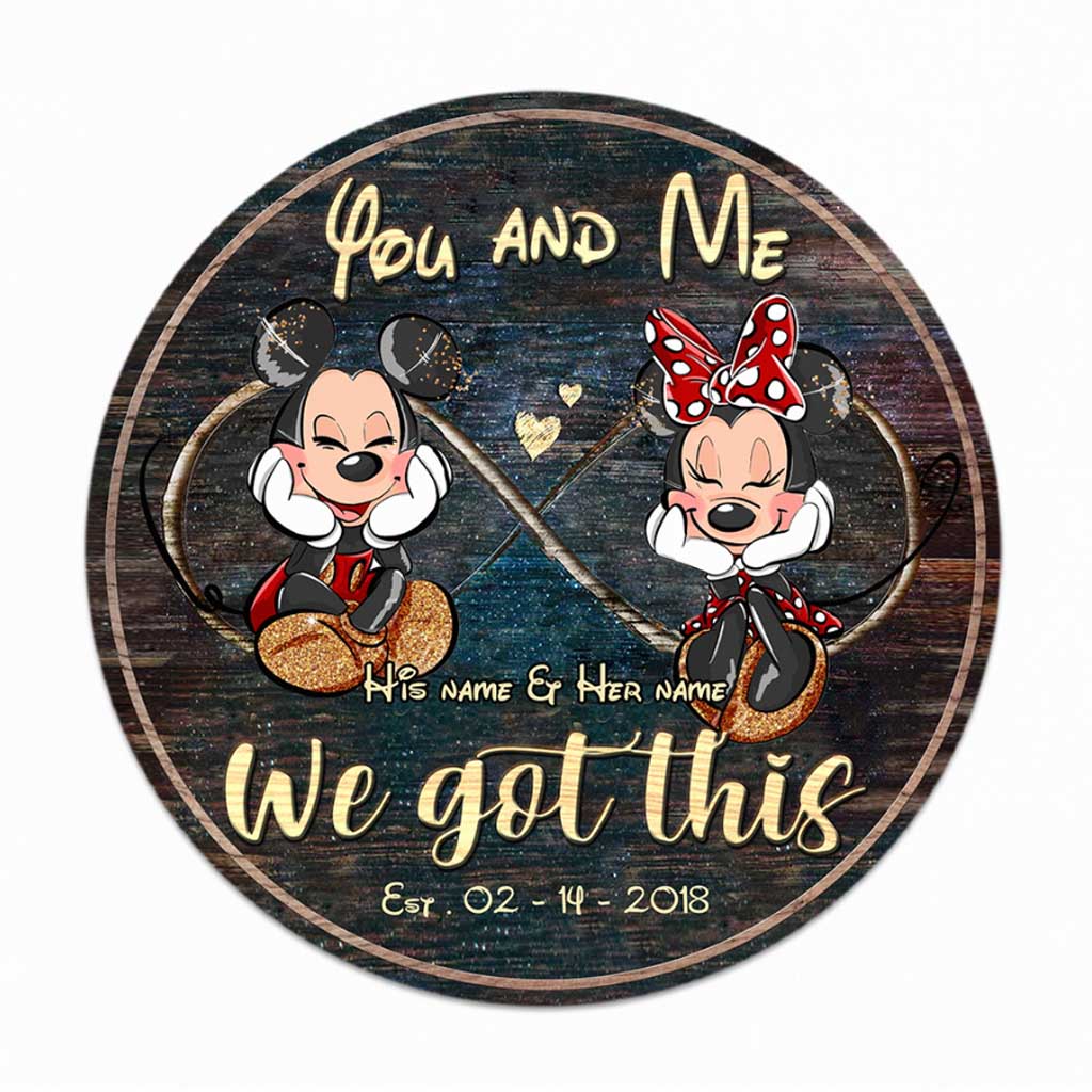 Personalized Couple Round Wood Sign Custom Name Gift for Anniversary Round Wood Sign GradoCreations