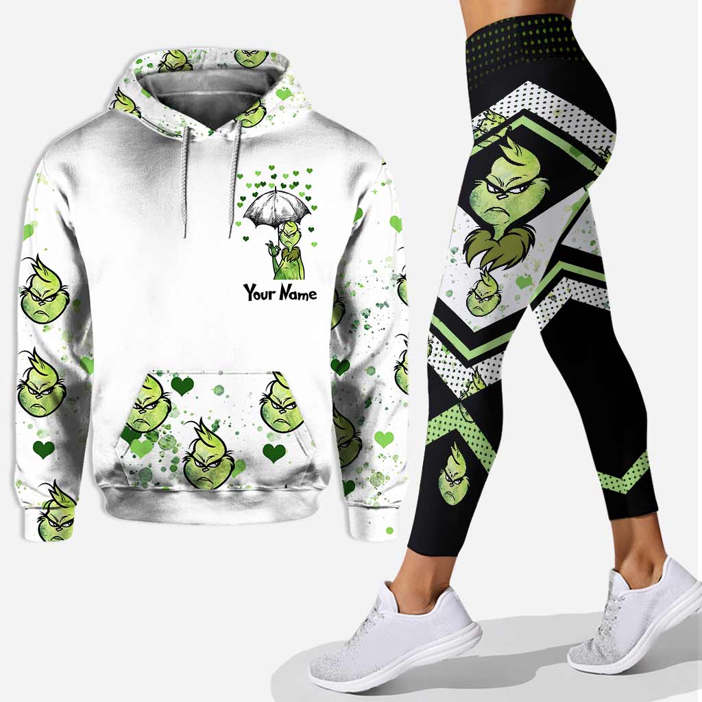 Personalized Grinch Hoodie and Leggings Set for Christmas Gift Hoodie & Leggings GradoCreations