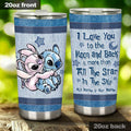 Personalized Couple Tumbler Love You To The Moon & Back Gift Tumbler GradoCreations