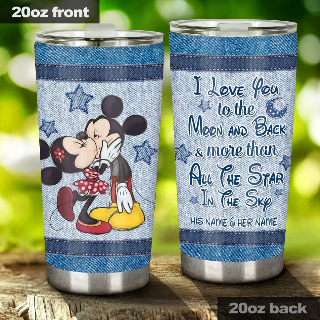 Personalized Couple Tumbler I Love You to the Moon Gift Tumbler GradoCreations