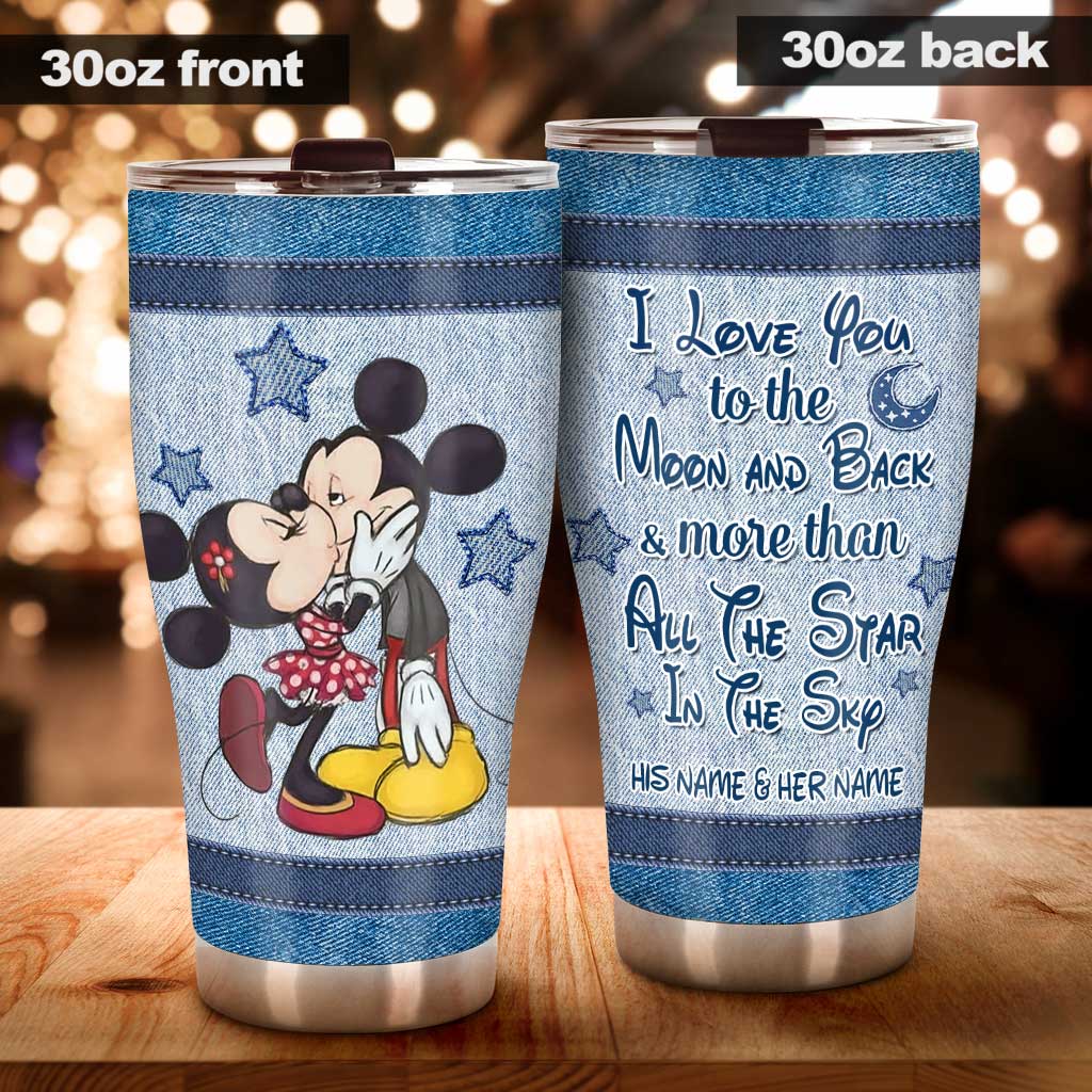 Personalized Couple Tumbler I Love You to the Moon Gift Tumbler GradoCreations