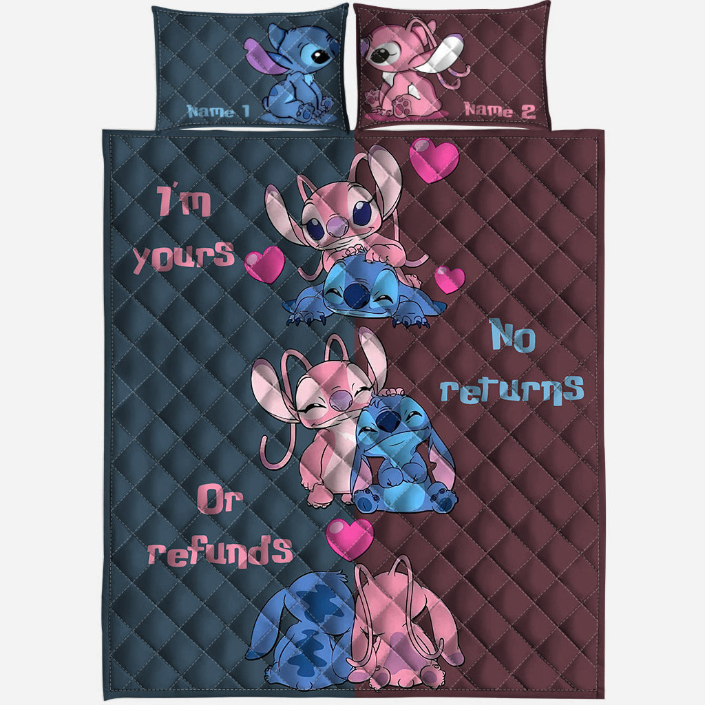 Personalized Couple Ohana Quilt Set Custom Names Gift for Anniversary Quilt Set GradoCreations