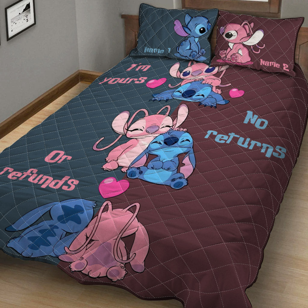 Personalized Couple Ohana Quilt Set Custom Names Gift for Anniversary Quilt Set GradoCreations