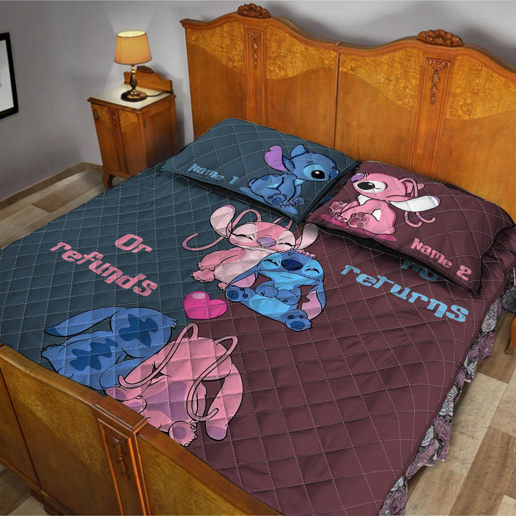 Personalized Couple Ohana Quilt Set Custom Names Gift for Anniversary Quilt Set GradoCreations