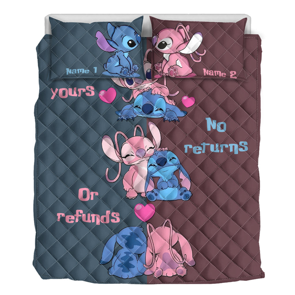 Personalized Couple Ohana Quilt Set Custom Names Gift for Anniversary Quilt Set GradoCreations