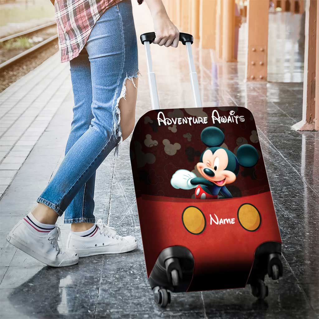 Personalized Mickey Mouse Luggage Cover Custom Name Travel Gift Luggage Cover GradoCreations