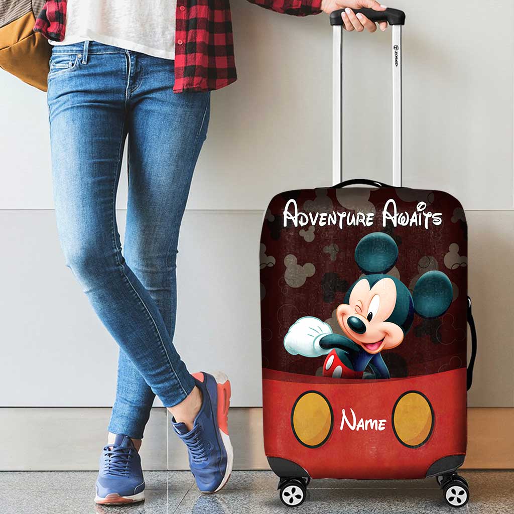 Personalized Mickey Mouse Luggage Cover Custom Name Travel Gift Luggage Cover GradoCreations