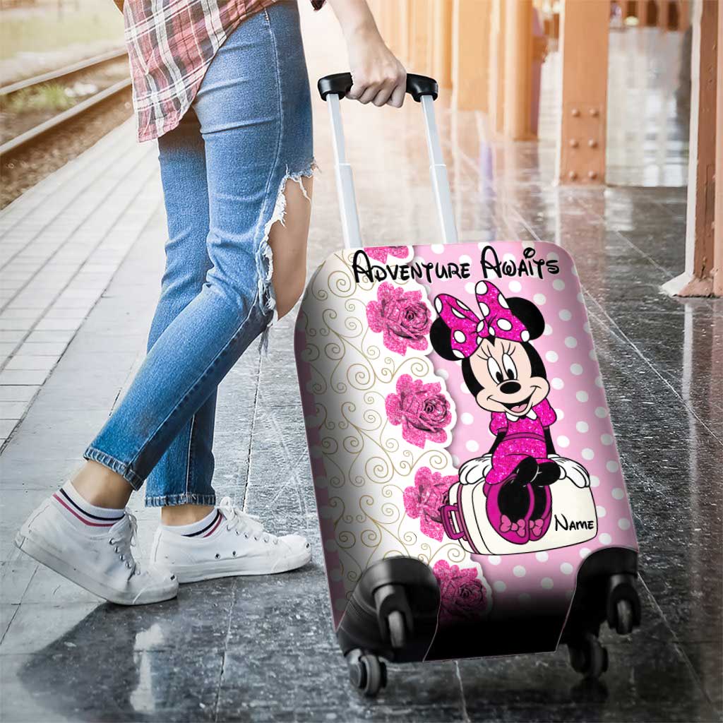 Personalized Minnie Mouse Luggage Cover Custom Name Gift Luggage Cover GradoCreations