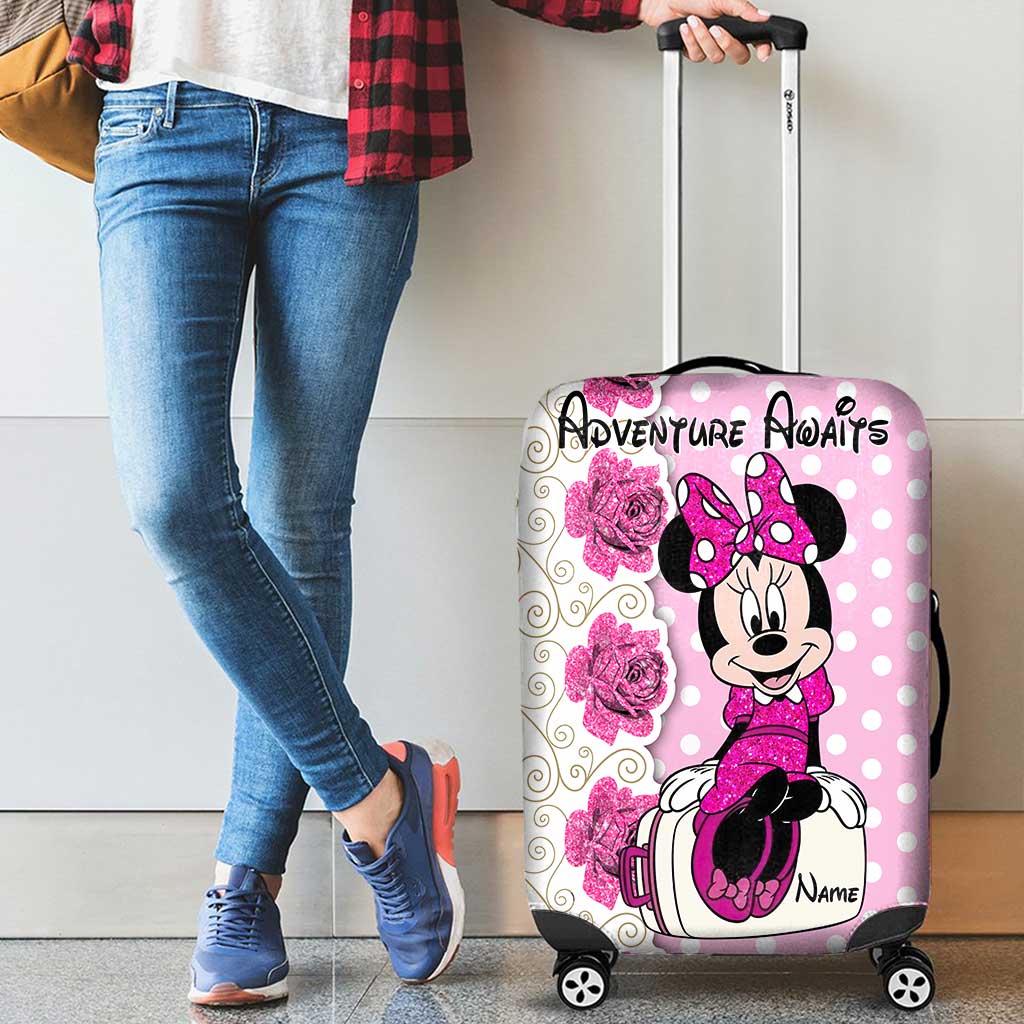 Personalized Minnie Mouse Luggage Cover Custom Name Gift Luggage Cover GradoCreations