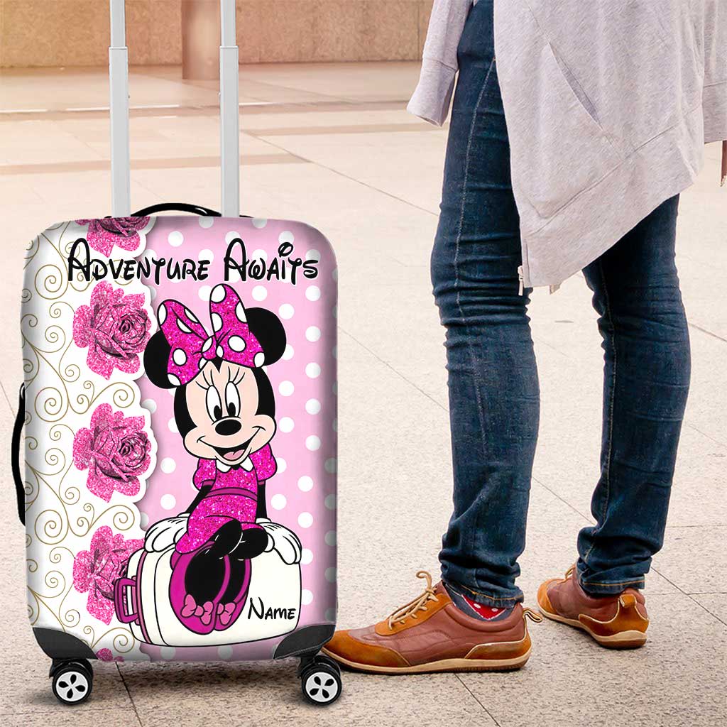 Personalized Minnie Mouse Luggage Cover Custom Name Gift Luggage Cover GradoCreations