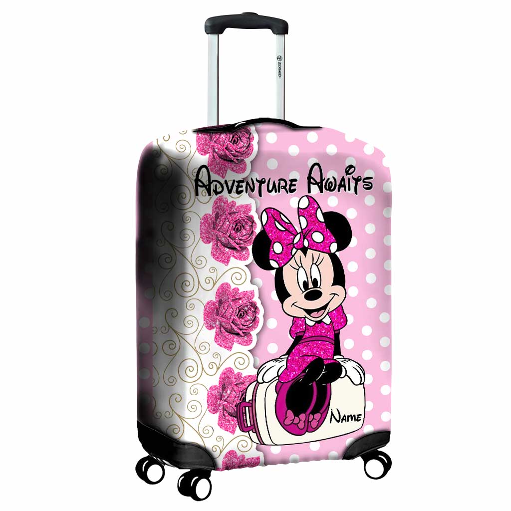 Personalized Minnie Mouse Luggage Cover Custom Name Gift Luggage Cover GradoCreations