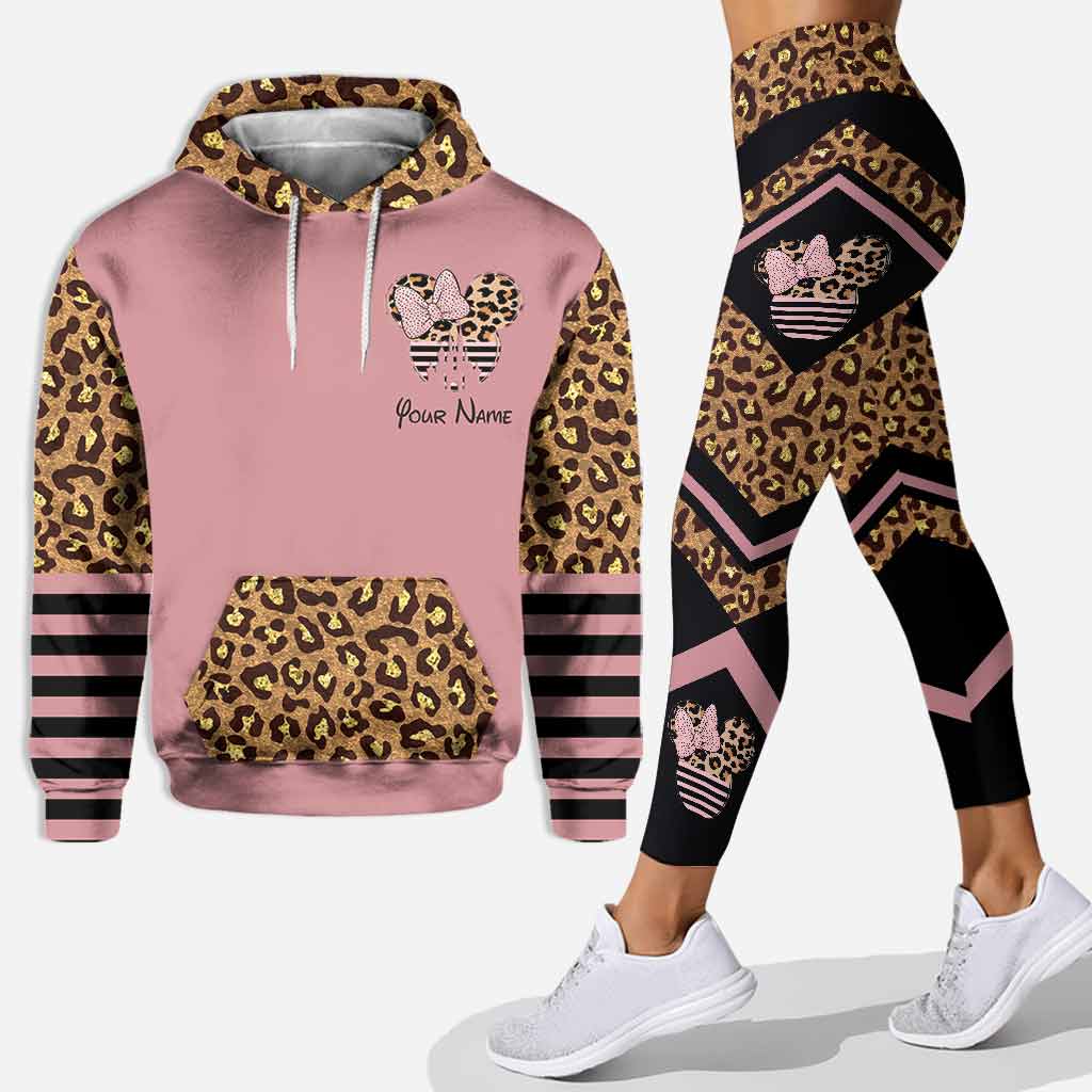 Personalized Pink Leopard Hoodie & Leggings Set for Kids Hoodie & Leggings GradoCreations