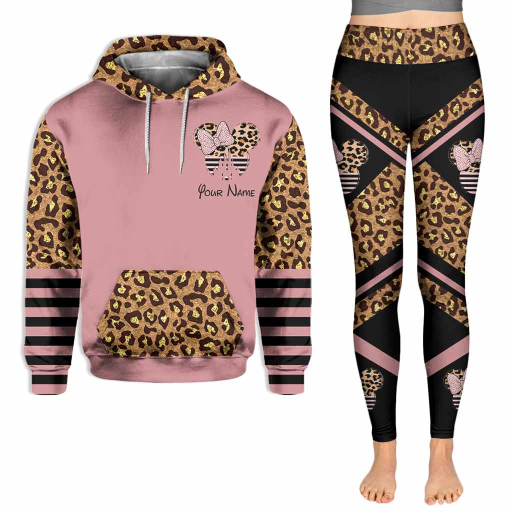 Personalized Pink Leopard Hoodie & Leggings Set for Kids Hoodie & Leggings GradoCreations