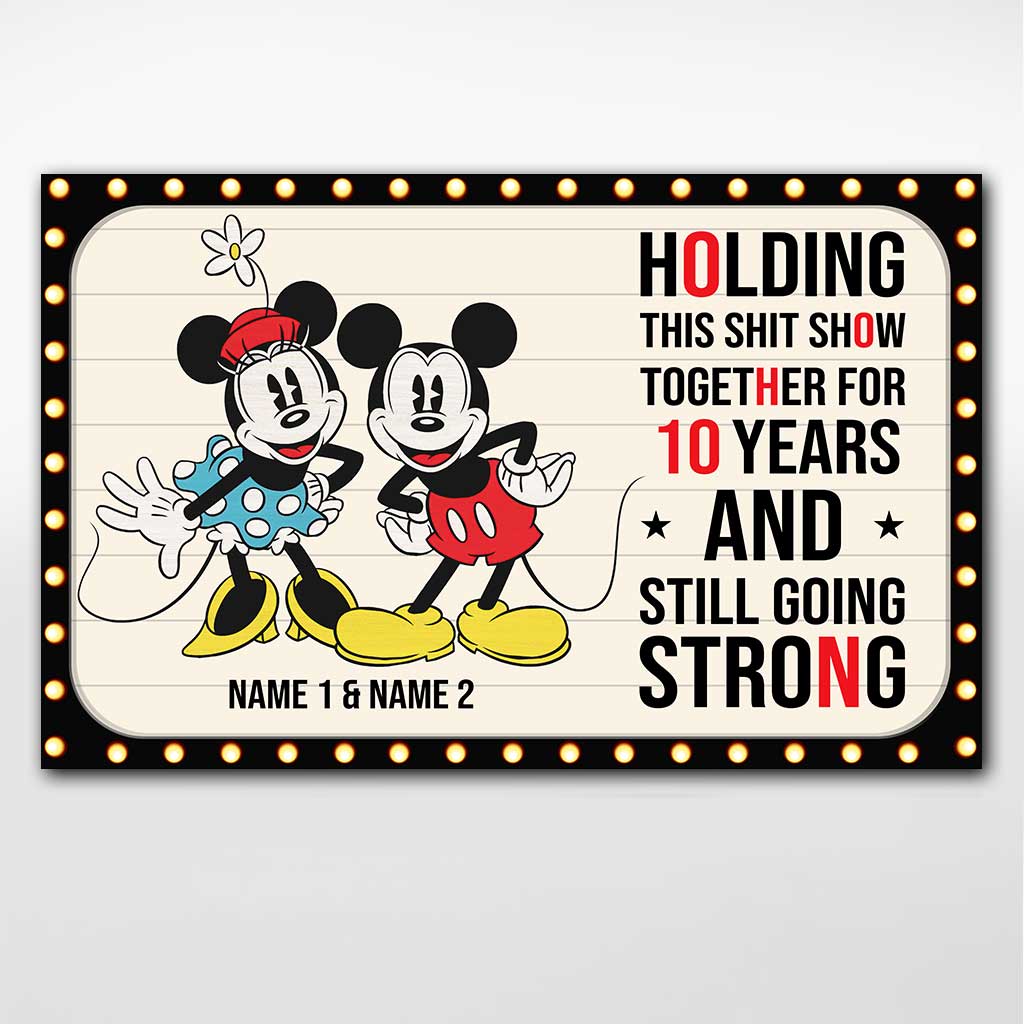 Personalized Mouse Poster with 3D Pattern Print for Couples Anniversary Gift Canvas and Poster GradoCreations