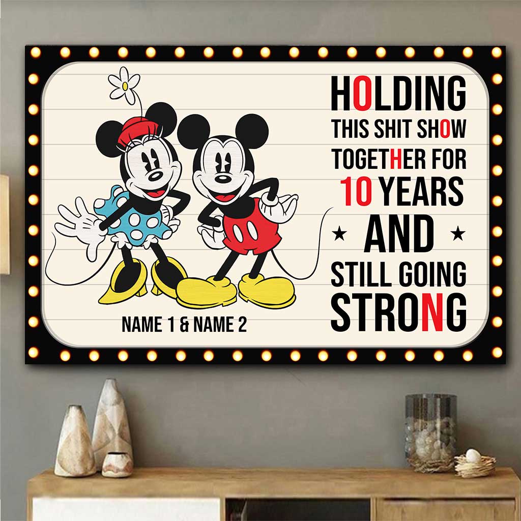 Personalized Mouse Poster with 3D Pattern Print for Couples Anniversary Gift Canvas and Poster GradoCreations