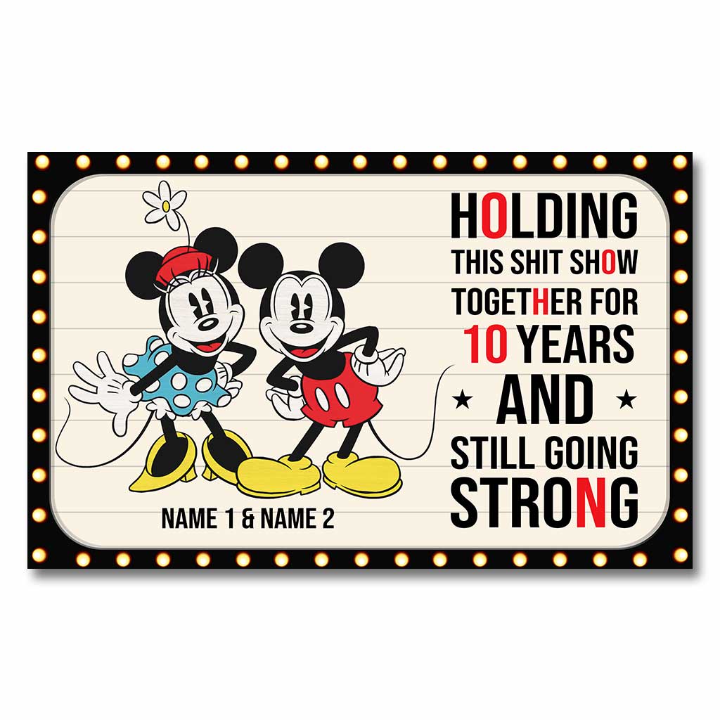Personalized Mouse Poster with 3D Pattern Print for Couples Anniversary Gift Canvas and Poster GradoCreations