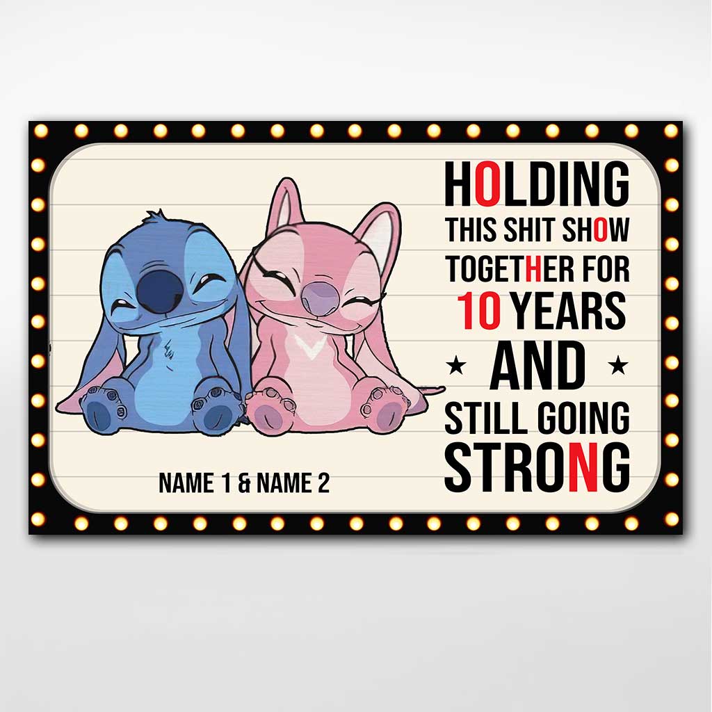 Personalized Couple Ohana Poster Custom Names 10 Years Gift Canvas and Poster GradoCreations