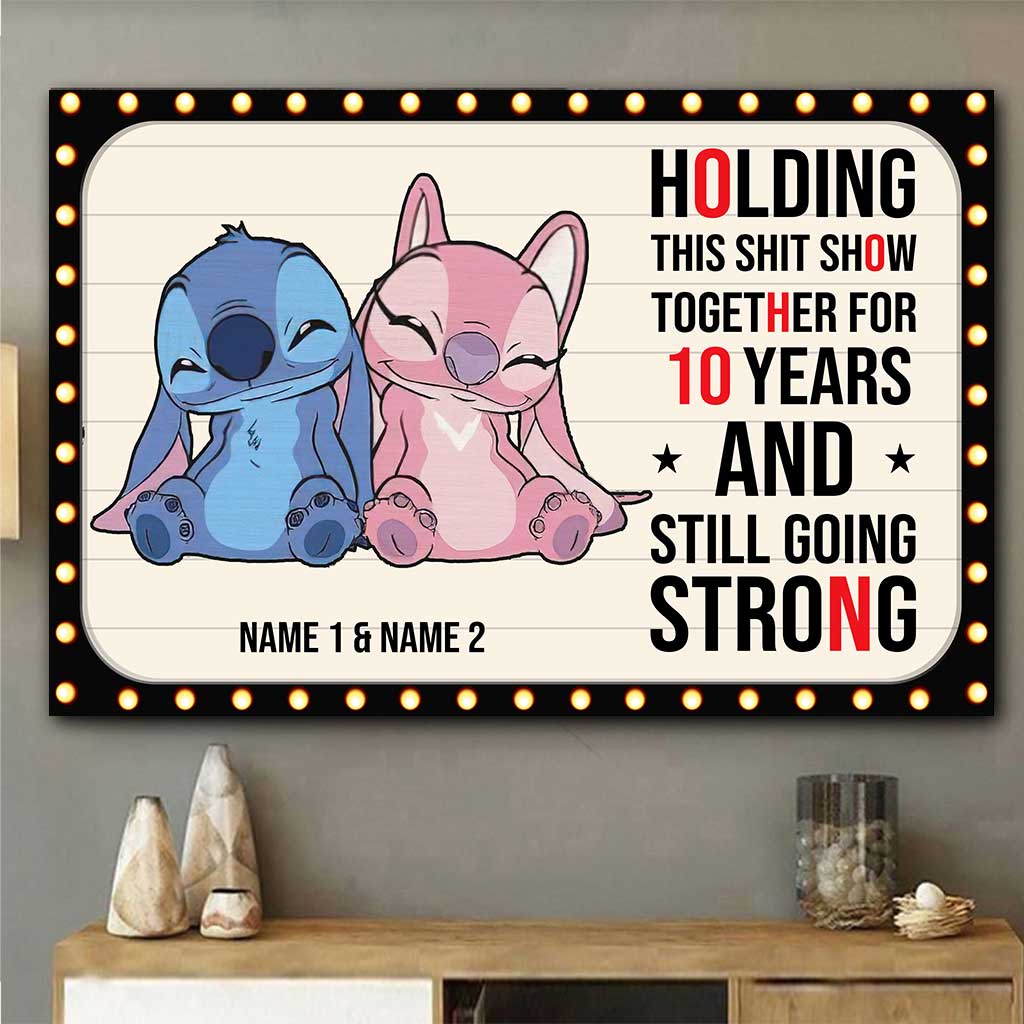Personalized Couple Ohana Poster Custom Names 10 Years Gift Canvas and Poster GradoCreations