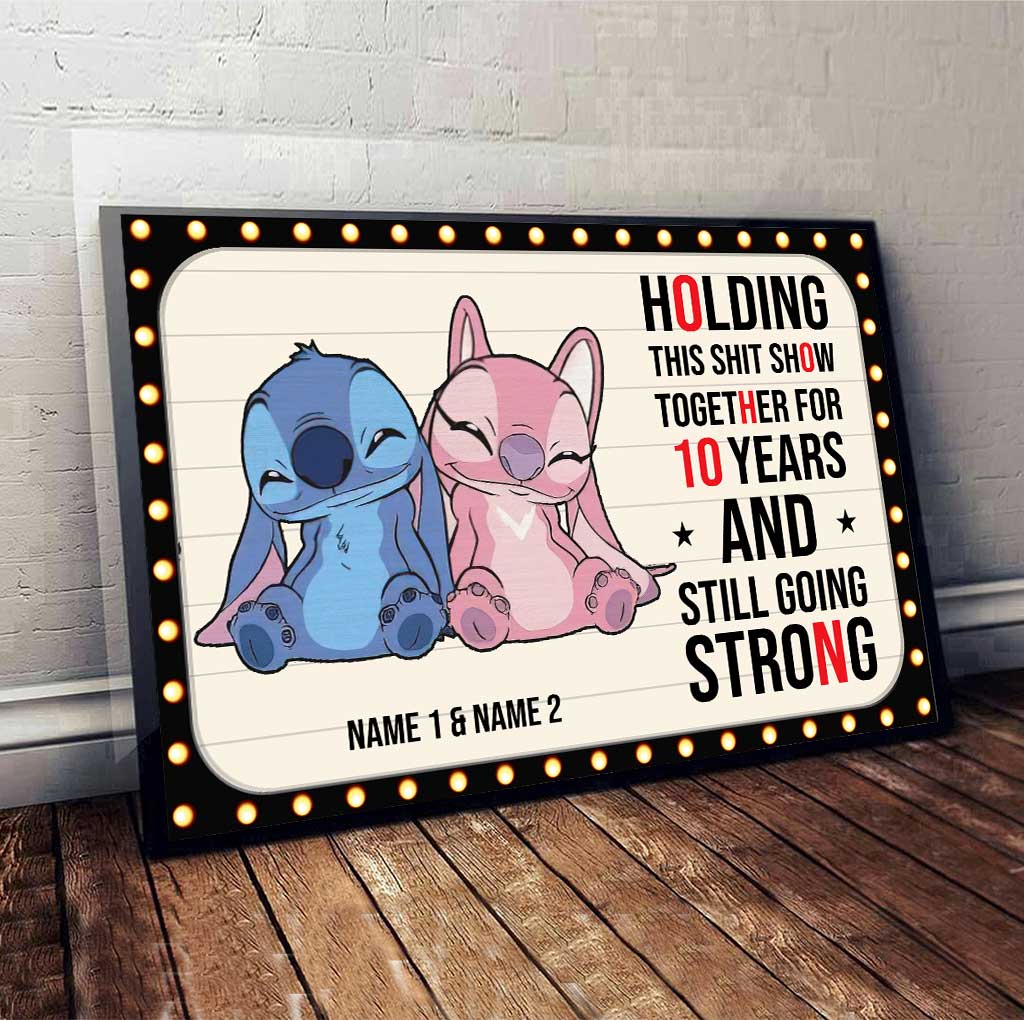 Personalized Couple Ohana Poster Custom Names 10 Years Gift Canvas and Poster GradoCreations