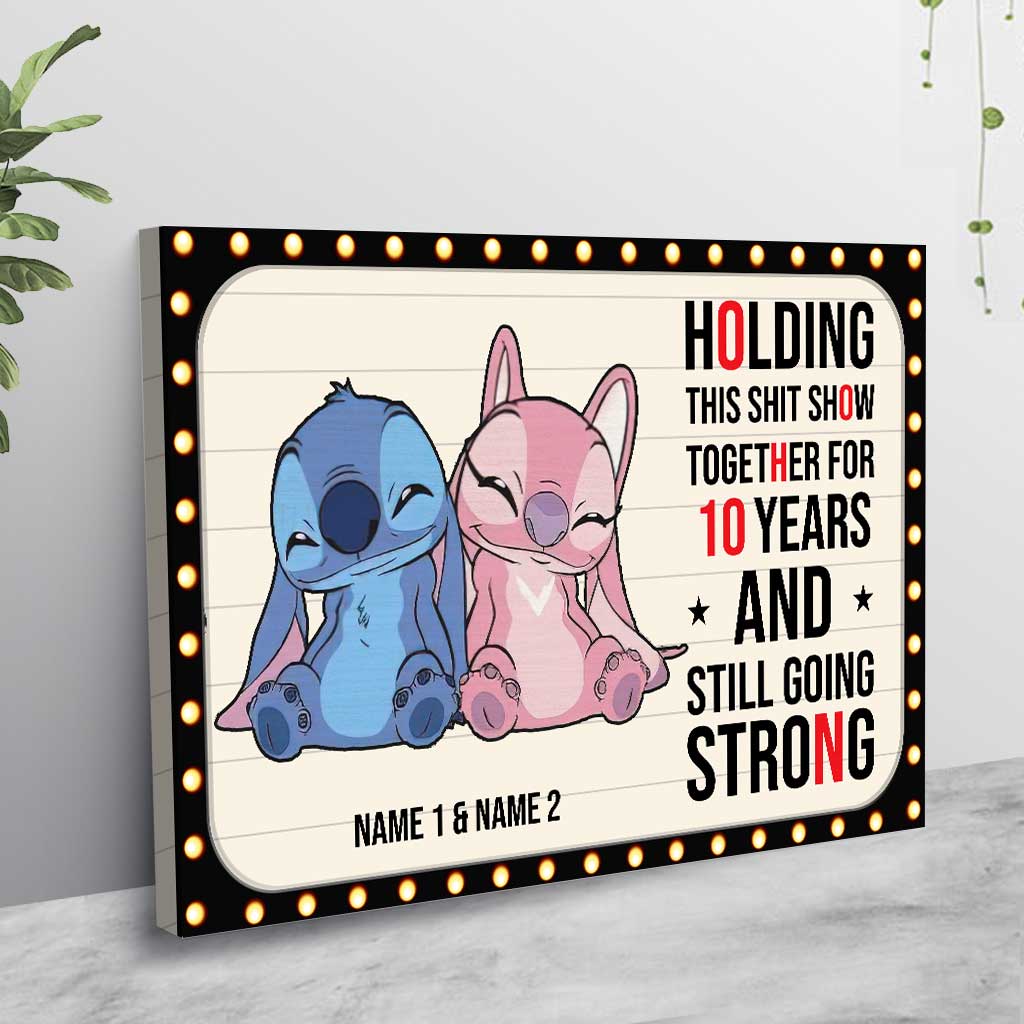 Personalized Couple Ohana Poster Custom Names 10 Years Gift Canvas and Poster GradoCreations