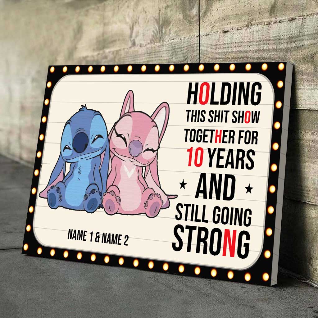 Personalized Couple Ohana Poster Custom Names 10 Years Gift Canvas and Poster GradoCreations