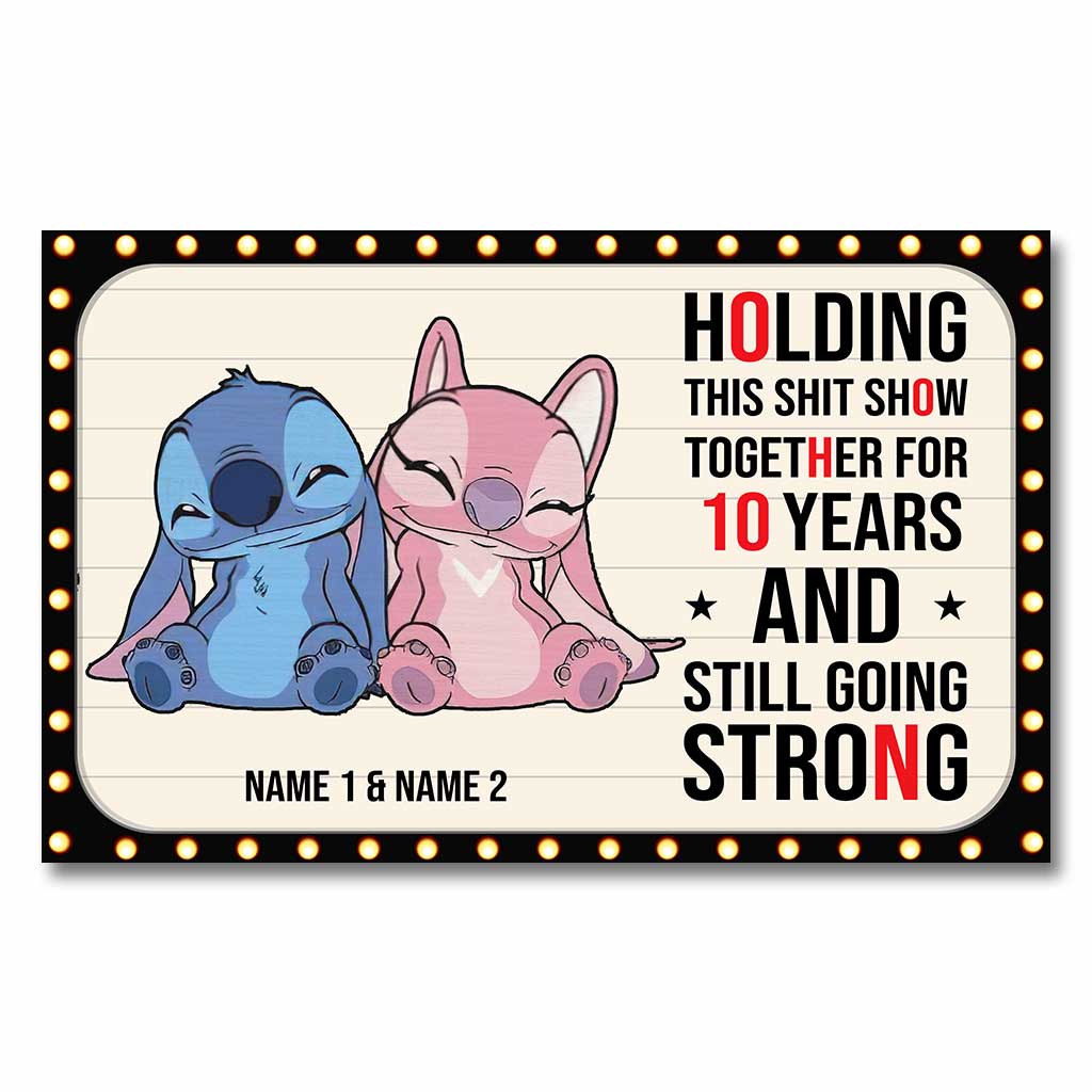 Personalized Couple Ohana Poster Custom Names 10 Years Gift Canvas and Poster GradoCreations
