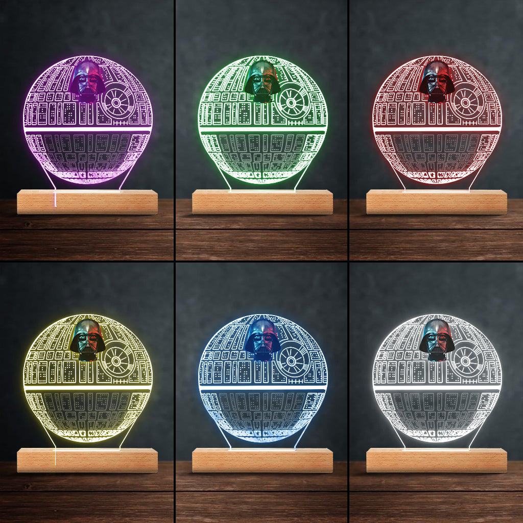Personalized Star Wars Themed Acrylic Light Plaque Gift for Dad Shaped Plaque Light Base GradoCreations