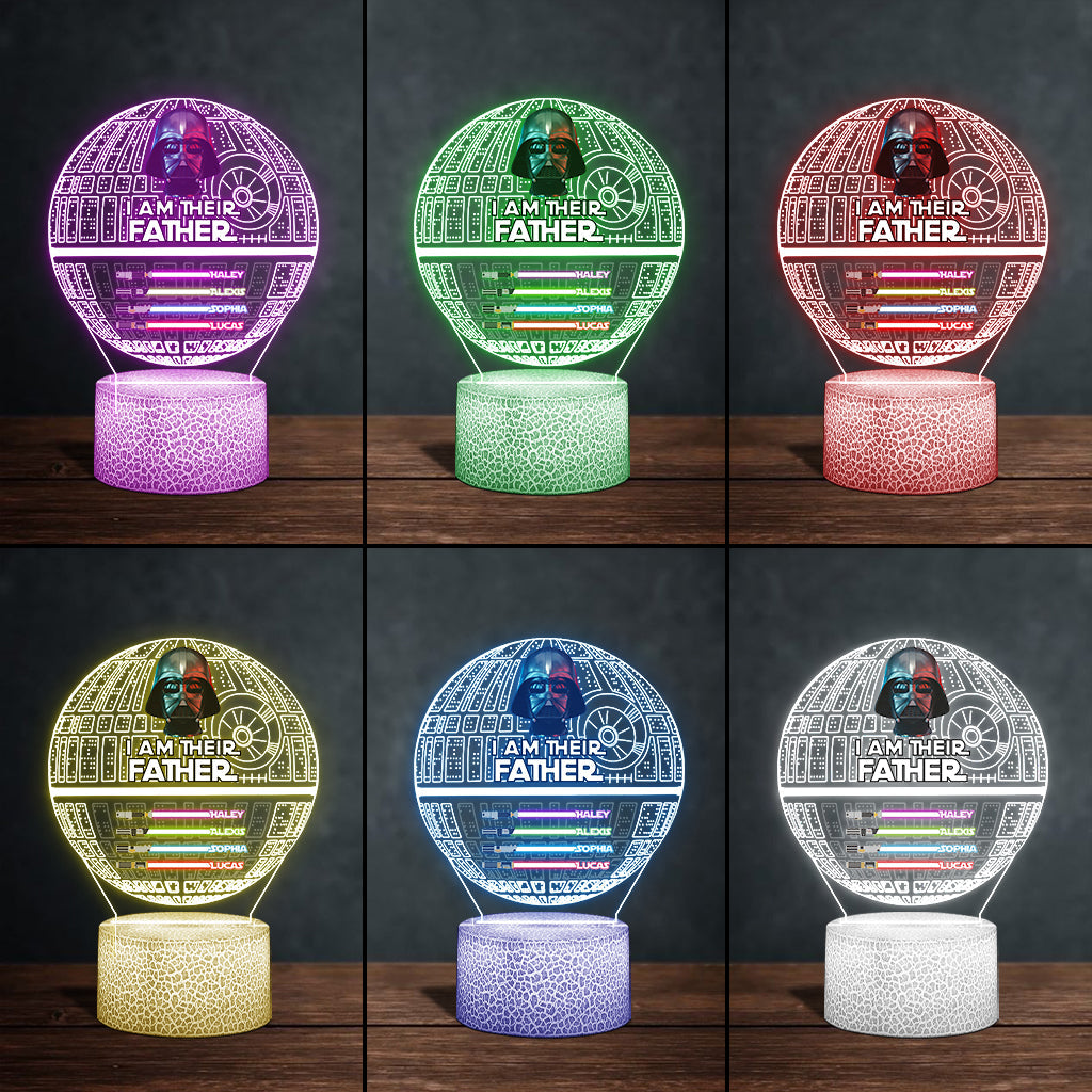 Personalized Star Wars Themed Acrylic Light Plaque Gift for Dad Shaped Plaque Light Base GradoCreations