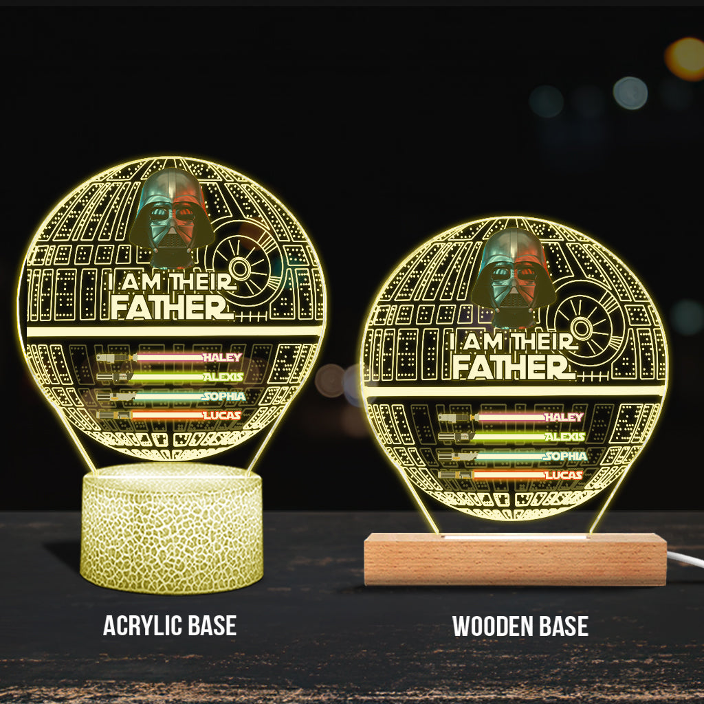Personalized Star Wars Themed Acrylic Light Plaque Gift for Dad Shaped Plaque Light Base GradoCreations