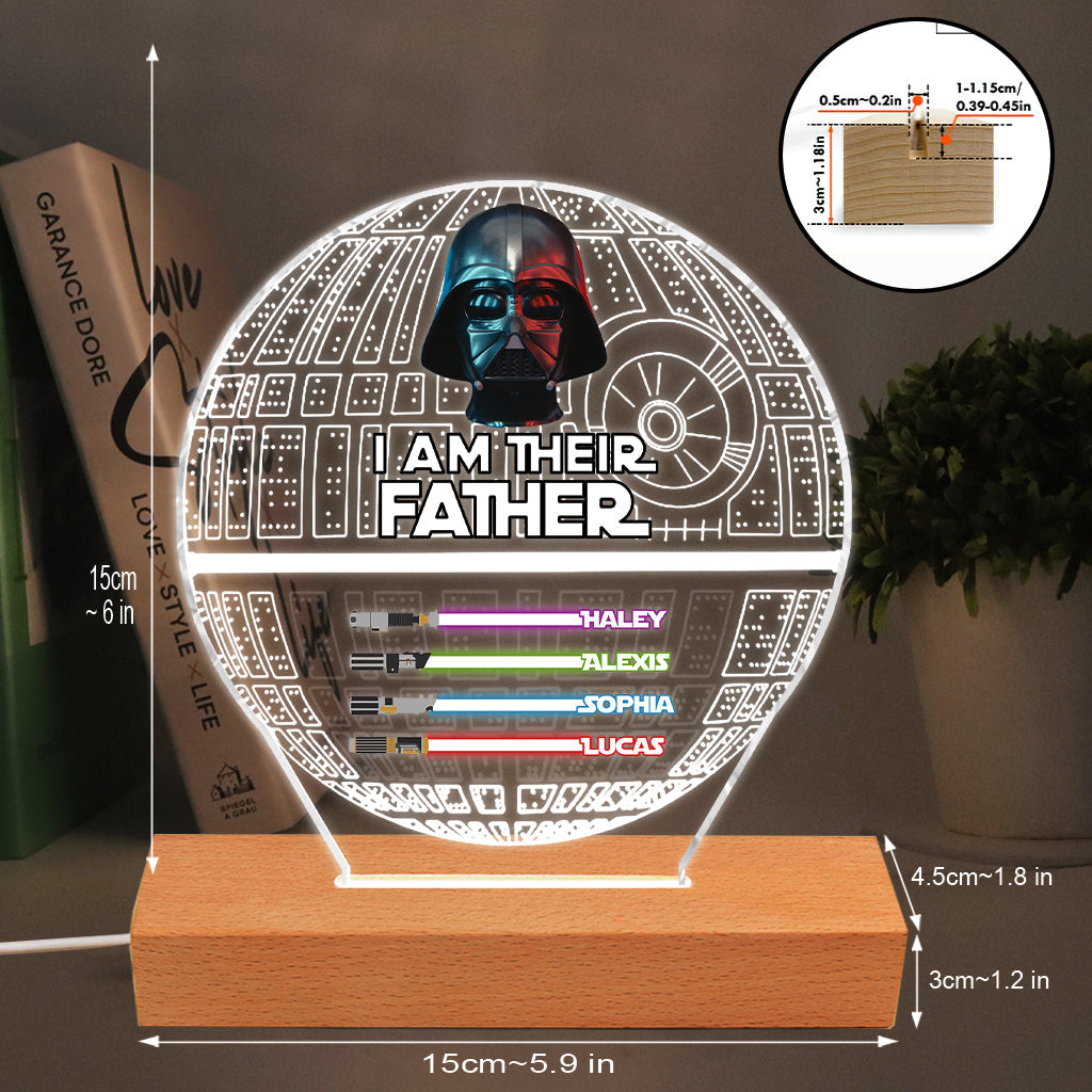 Personalized Star Wars Themed Acrylic Light Plaque Gift for Dad Shaped Plaque Light Base GradoCreations