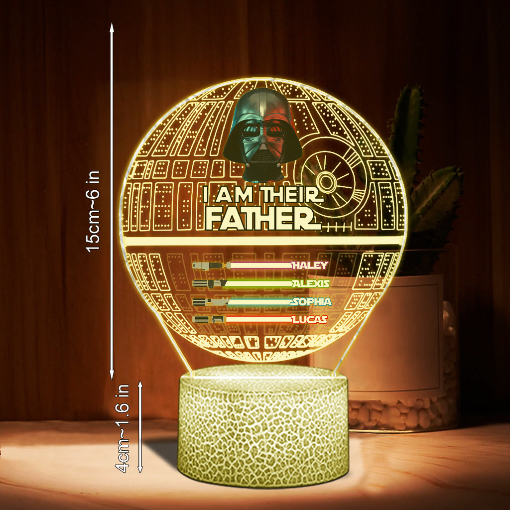 Personalized Star Wars Themed Acrylic Light Plaque Gift for Dad Shaped Plaque Light Base GradoCreations