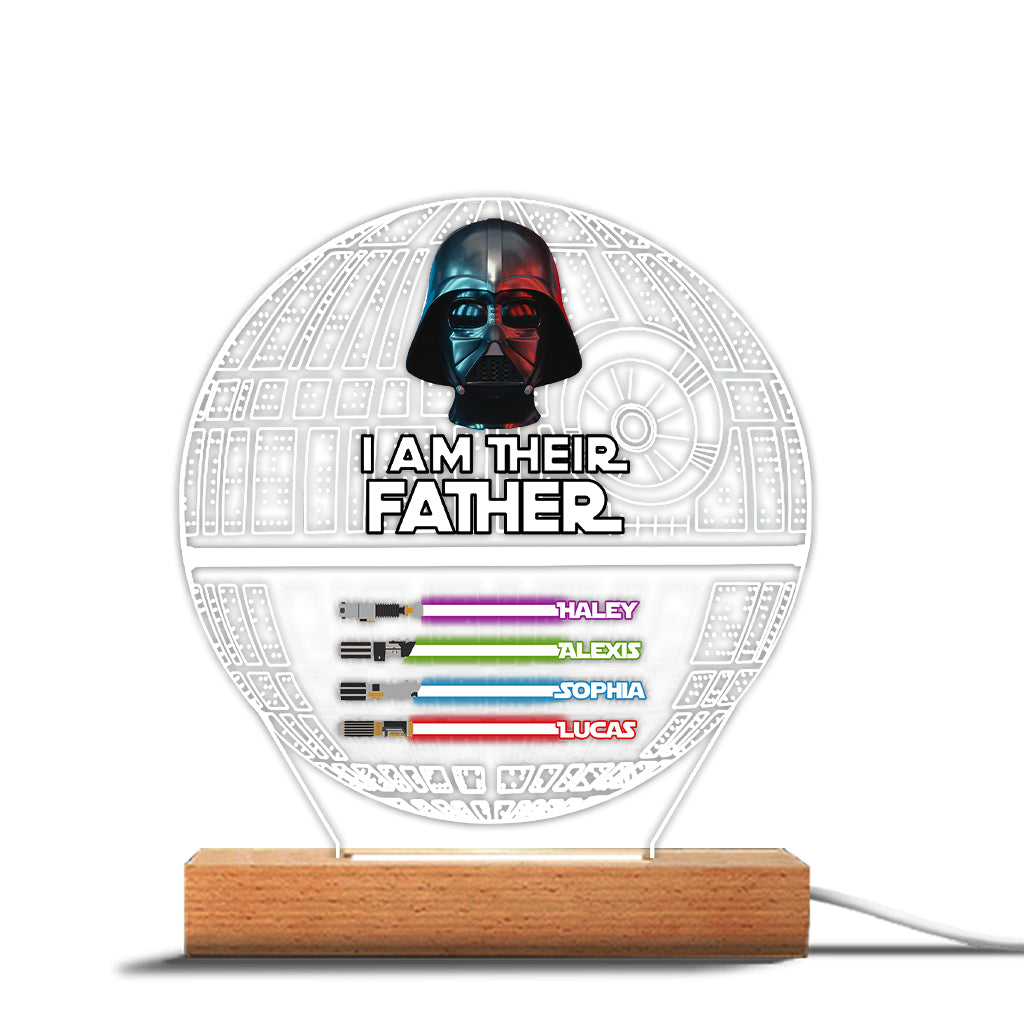 Personalized Star Wars Themed Acrylic Light Plaque Gift for Dad Shaped Plaque Light Base GradoCreations