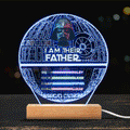 Personalized Star Wars Themed Acrylic Light Plaque Gift for Dad Shaped Plaque Light Base GradoCreations