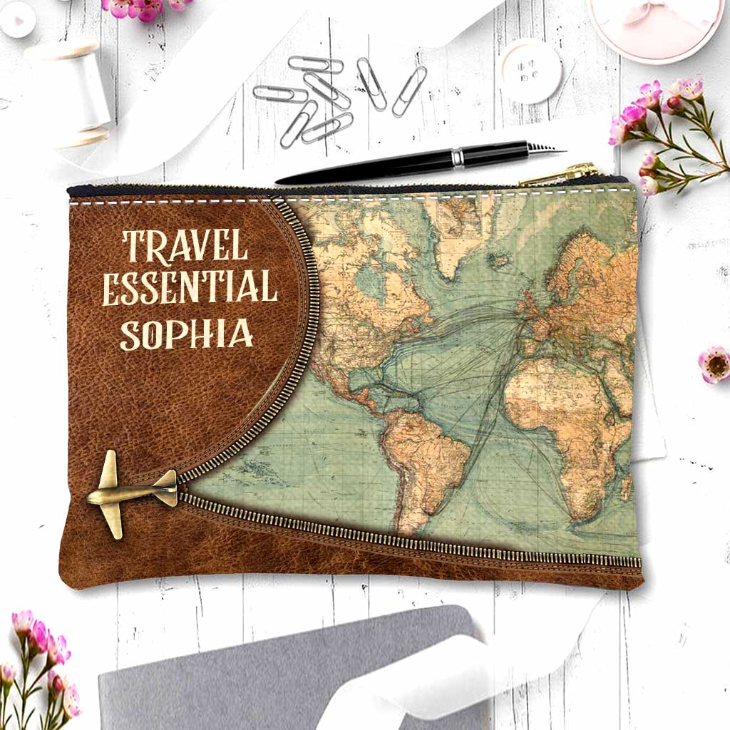 Personalized Travel Pouch with Name Eco-Friendly Design Gift for Her Pouch GradoCreations