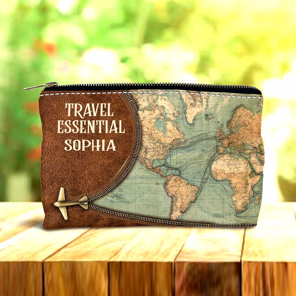 Personalized Travel Pouch with Name Eco-Friendly Design Gift for Her Pouch GradoCreations