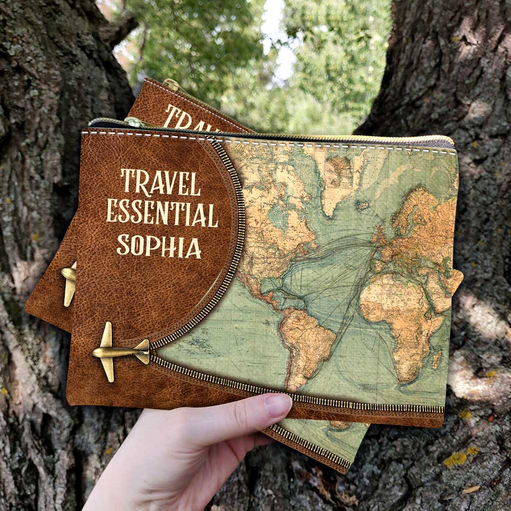 Personalized Travel Pouch with Name Eco-Friendly Design Gift for Her Pouch GradoCreations