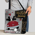 Personalized Mouse Tote Bag Custom Names Travel Gift for Couple Tote Bag GradoCreations