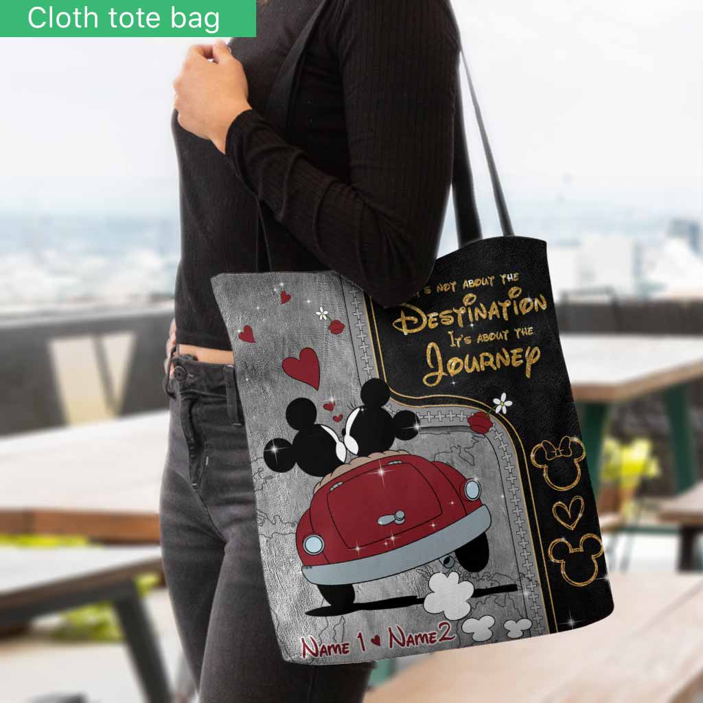 Personalized Mouse Tote Bag Custom Names Travel Gift for Couple Tote Bag GradoCreations