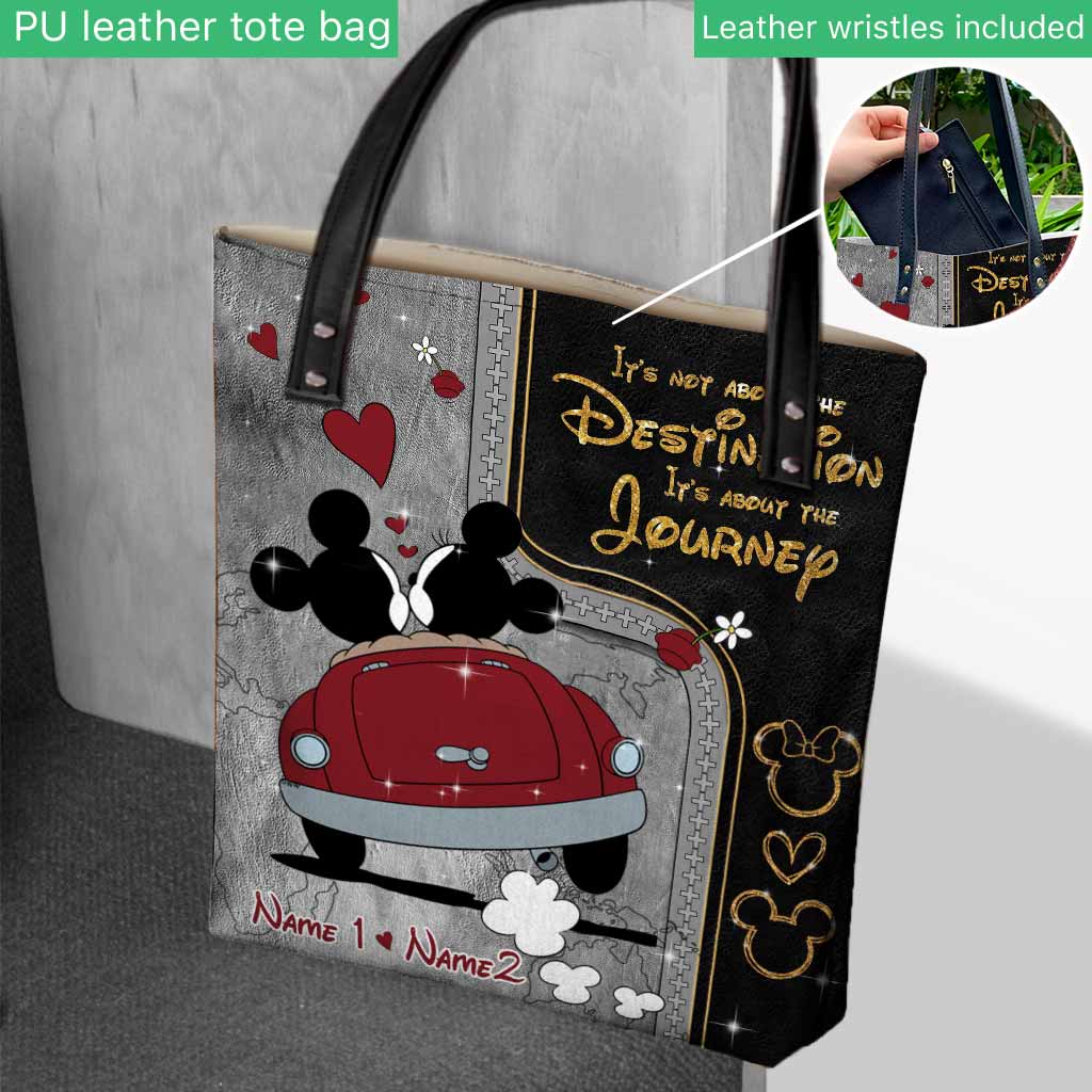 Personalized Mouse Tote Bag Custom Names Travel Gift for Couple Tote Bag GradoCreations