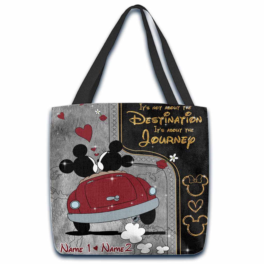 Personalized Mouse Tote Bag Custom Names Travel Gift for Couple Tote Bag GradoCreations