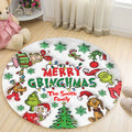 Personalized Merry Grinchmas Round Rug Custom Family Name Christmas Gift Round Rug GradoCreations