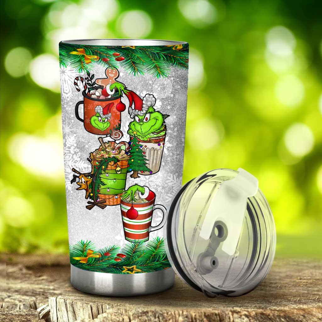 Personalized Christmas Tumbler Custom Grinch Design Gift Tumbler GradoCreations