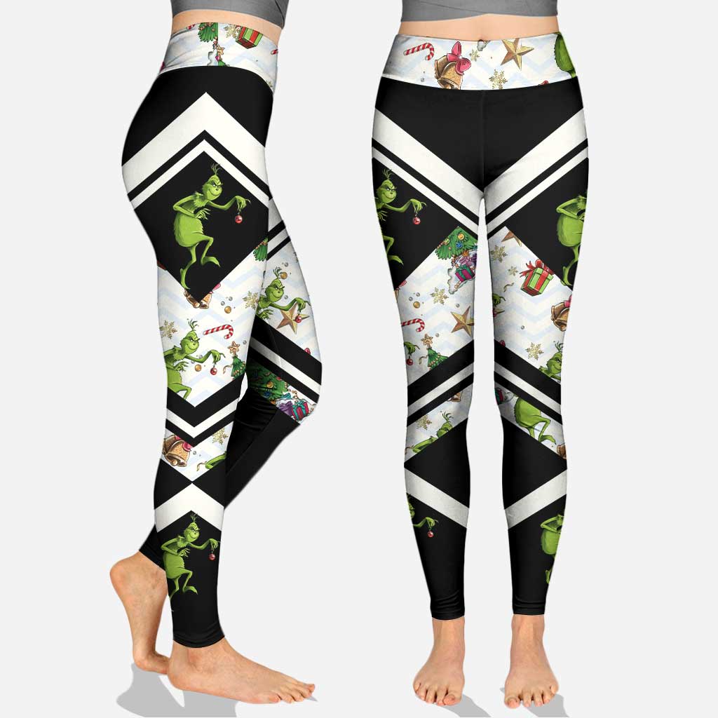 Personalized Christmas Hoodie and Leggings with Grinch Design Hoodie & Leggings GradoCreations