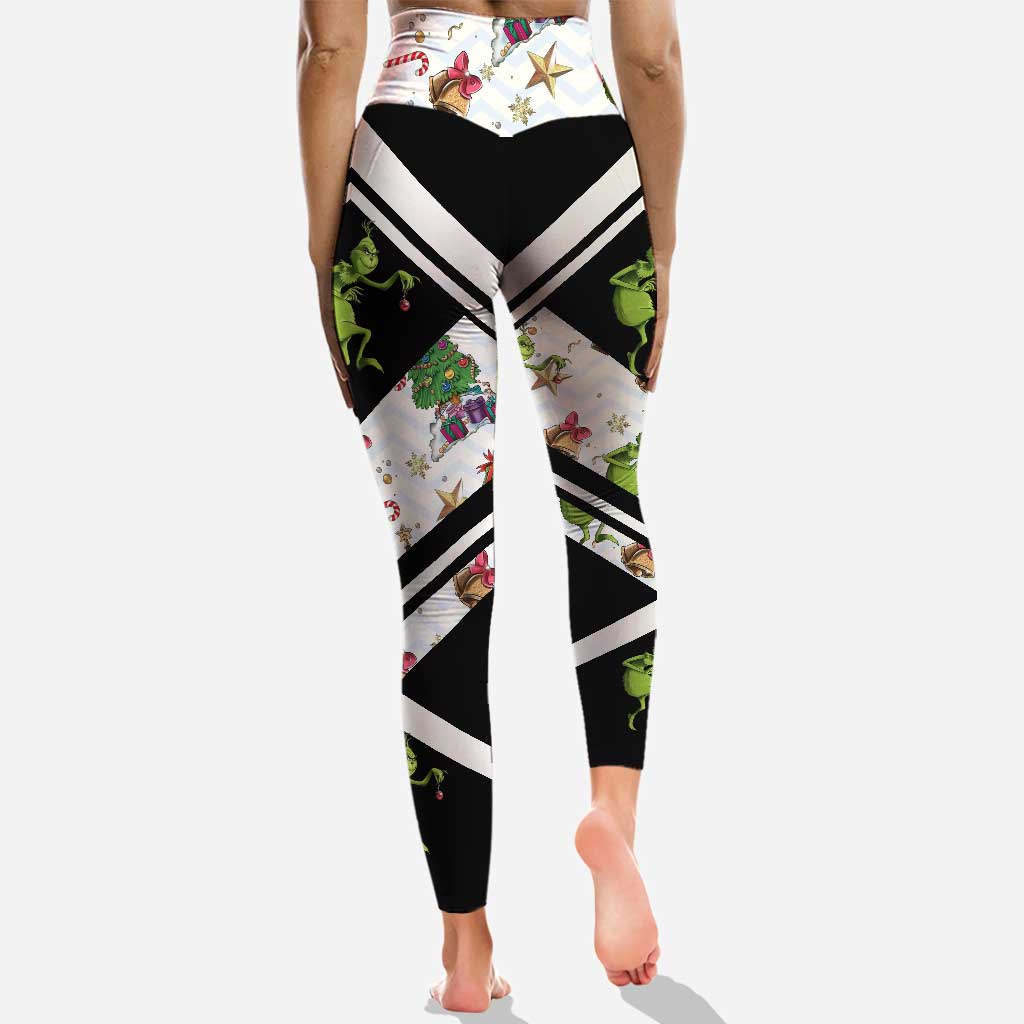 Personalized Christmas Hoodie and Leggings with Grinch Design Hoodie & Leggings GradoCreations