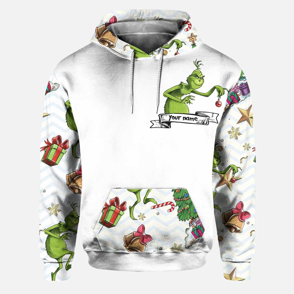 Personalized Christmas Hoodie and Leggings with Grinch Design Hoodie & Leggings GradoCreations