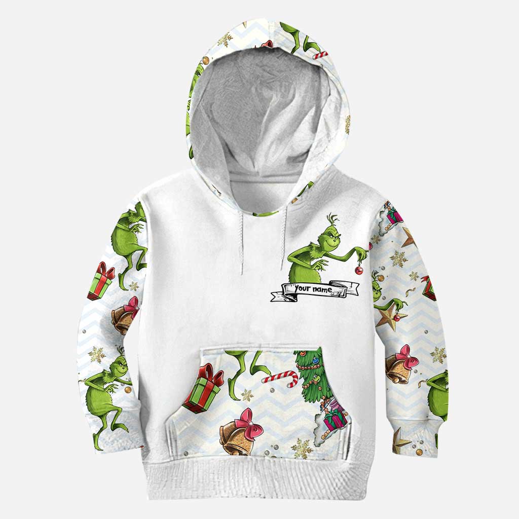 Personalized Christmas Hoodie and Leggings with Grinch Design Hoodie & Leggings GradoCreations