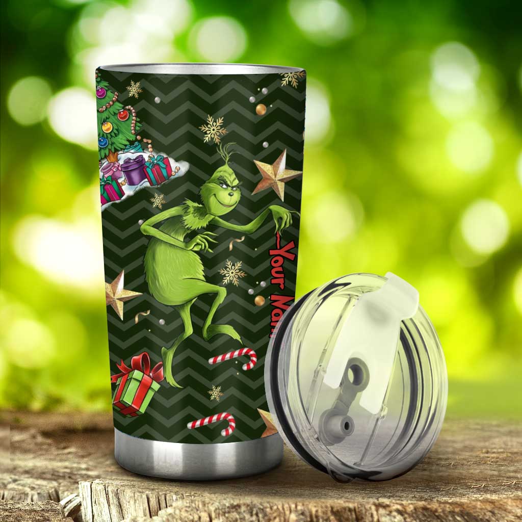 Personalized Grinch Christmas Tumbler Custom Name Holiday Gift Tumbler GradoCreations